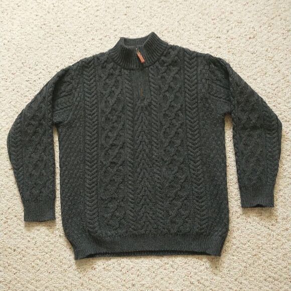 Aran Sweater Market Other - Aran Sweater Market Men XXL/L*Gray Wool CableKnit Chunky Fisherman Ireland